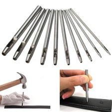 10 Pcs Metal Hole Punch Craft Set Hollow Puncher Belt Punch Tool