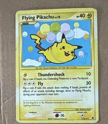 Flying Pikachu Pokémon TCG Rising Rivals Secret Rare 113/111 English Card