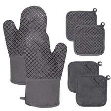 4 Pcs Oven Mitts and Pot Holders,500°F High Heat Resistant Kitchen Oven Mitts...