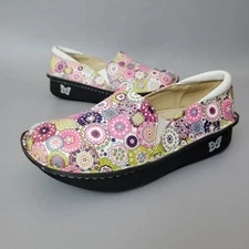 Alegria Womens Floral Orthopedic Nursing Clogs Slip On DEB-305 Size US 7 EU 37