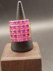 Vtg 925 Ring Gold Plated Silver Genuine Ruby Stones Prong Set Size 8 Statement