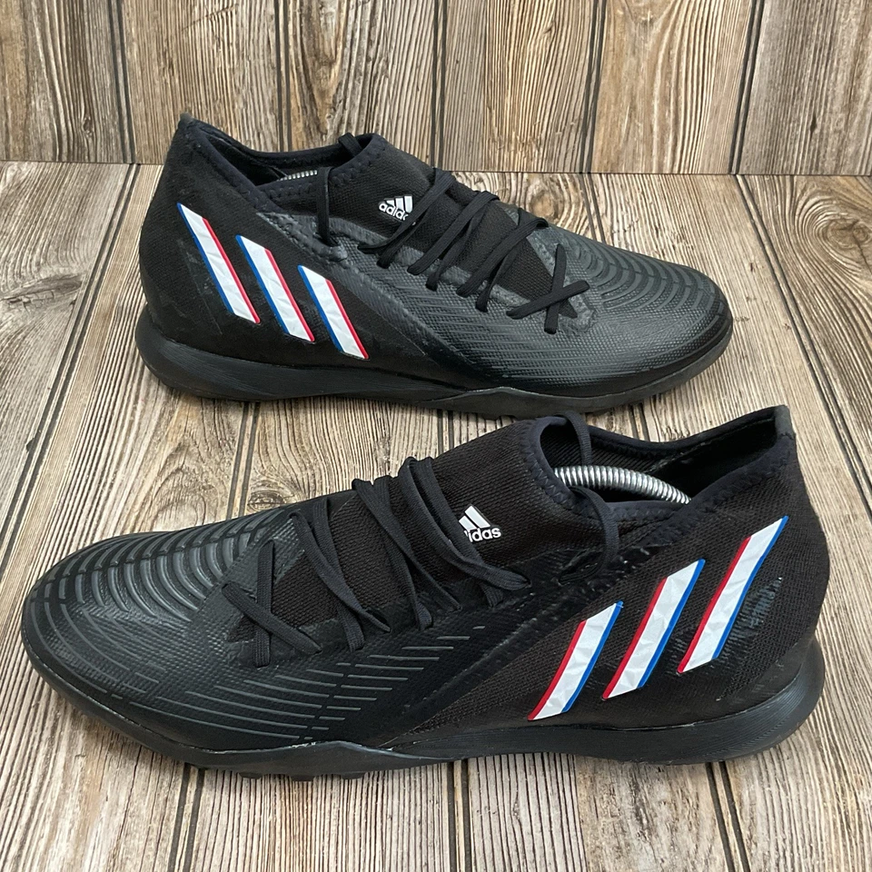ADIDAS 男式 Predator Edge.3 TF 黑色橄榄球靴 鞋 GX2628 美国 12 码 — 第 2/4 张图片