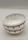 Pair Vintage Termocrisa Milk Glass Bowls Red & Blue Tulip Pattern Cereal Dessert