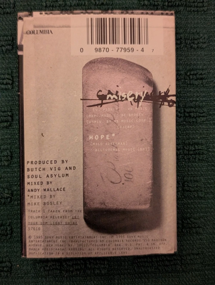 Soul Asylum - Misery Cassette Tape Single 90s Alternative Pop Rock - Image 3 of 3