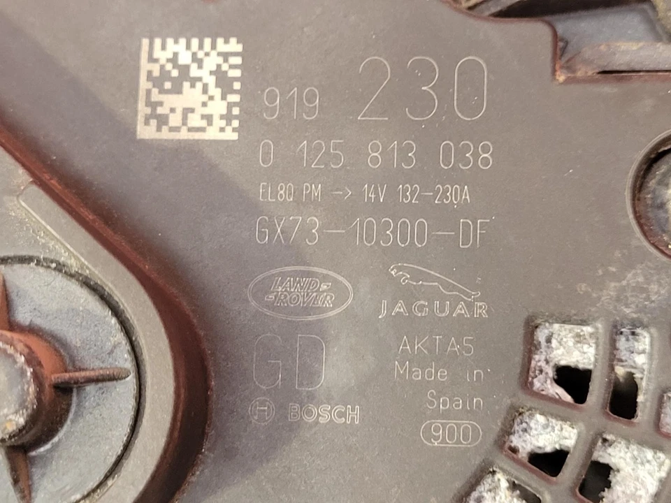 LANDROVER RANGE ROVER VELAR R-DYNAMIC SE ALTERNATOR 2019 2.0L PETROL AJ200 PT204 - Image 4 of 4