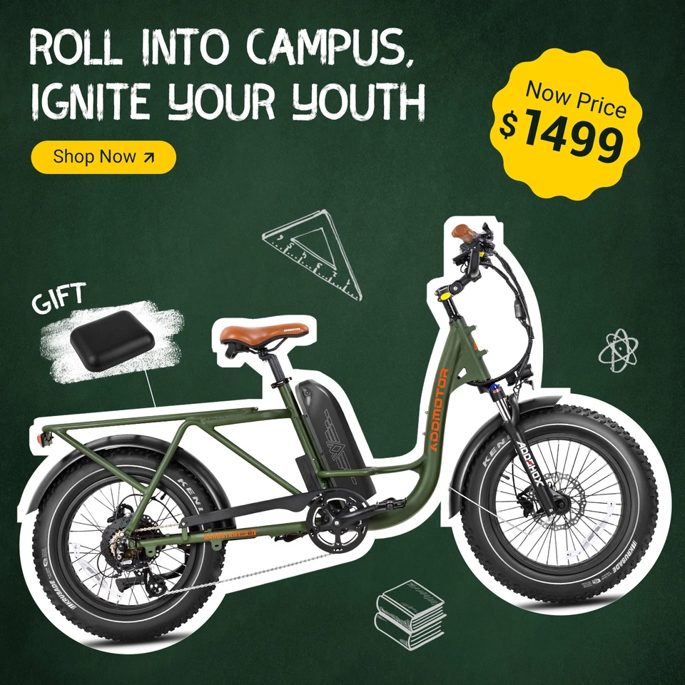 Bicicleta Eléctrica de Carga Addmotor M81 750W 48V*20Ah 20"" Fat Tire Step-Thru EBikes Foto 2 de 4