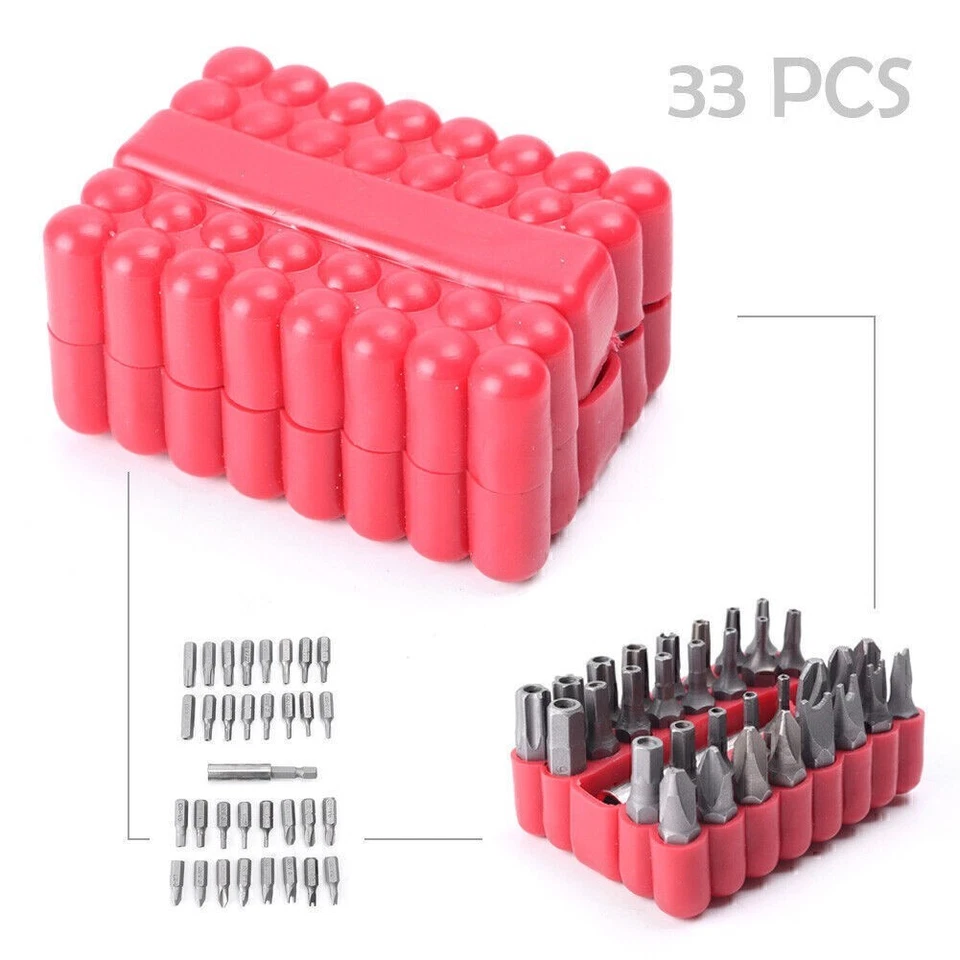 33PCS Hollow/Solid Head Screwdriver Bit Set Tamper-proof Security Tool Kit - Image 2 of 4
