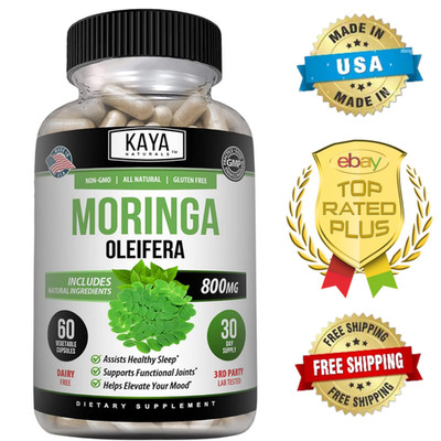 100% Pure Moringa 60ct Oleifera Leaf Superfood Antioxidant Greens Supplement