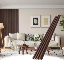 WPC Slat Wall Panels, 8 Pack Accent Decorative Acoustic Wood Slats for Wall a...