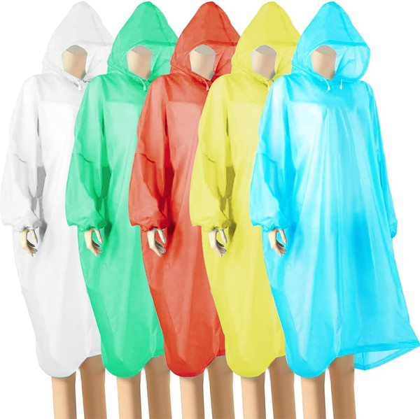 Wehers Regenponcho, 5 StüCk Regenponcho Einweg FüR Herren Und Damen Regencape Mi-image
