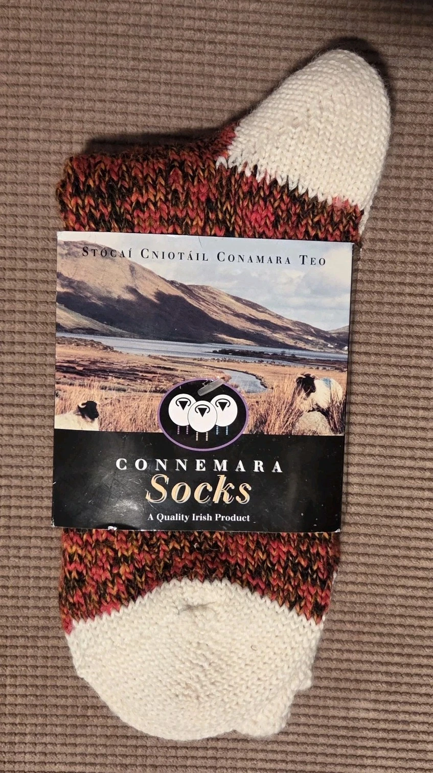 Connemara IRISH WALKING SOCKS Wool Blend Multicolor Tweed Hiking Med Unisex New