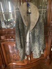 Natural Ladies 3/4 Persian Lamb Coat With Mink Collar