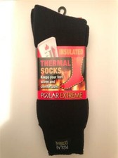 Polar Extreme Insulated Thermal Warm Thick Slipper Socks Comfort Mens 6-12 Black