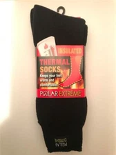 Polar Extreme Insulated Thermal Warm Thick Slipper Socks Comfort Mens 6-12 Black