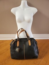 NEW ROSSI firenze Made in Italy real leather blown / black shoulder bag