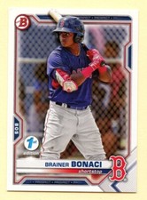 Brainer Bonaci 2021 Bowman Draft #BD-54 1st Edition Boston Red Sox Prospect card
