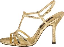Women's Nina Strappy Dress Sandals Size 6M Ulphia Gold Amazone Metallic