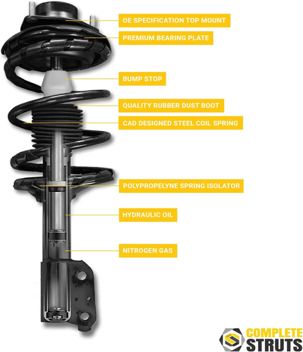 COMPLETESTRUTS Front Quick Complete Strut Assemblies with Coil Springs for 2002- - Picture 4 of 5