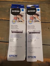 2x New EPSON Black Ribbon Cartridge S015329 For FX-890 Series Printer Genuine
