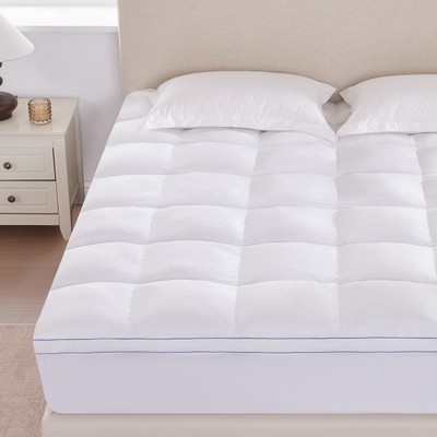 Extra Thick King Mattress Topper, Overfilled Pillow Top Mattress Topper Shred...