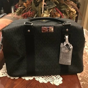 NWT MICHAEL KORS TRAVEL WEEKENDER BLACK PVC LARGE CARRYALL DUFFLE BAG Womens | eBay