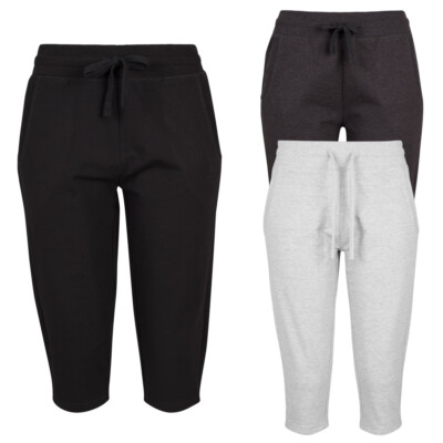 Build your Brand Ladies Terry 3/4 Jogging Pants Jogginghose Sweatpants Damen Neu