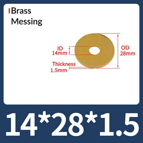 Brass Washers Flat Round Form A Brass Washer For Metric Bolts M2 M3 M4 M5 M6~M24 - Picture 60 of 66