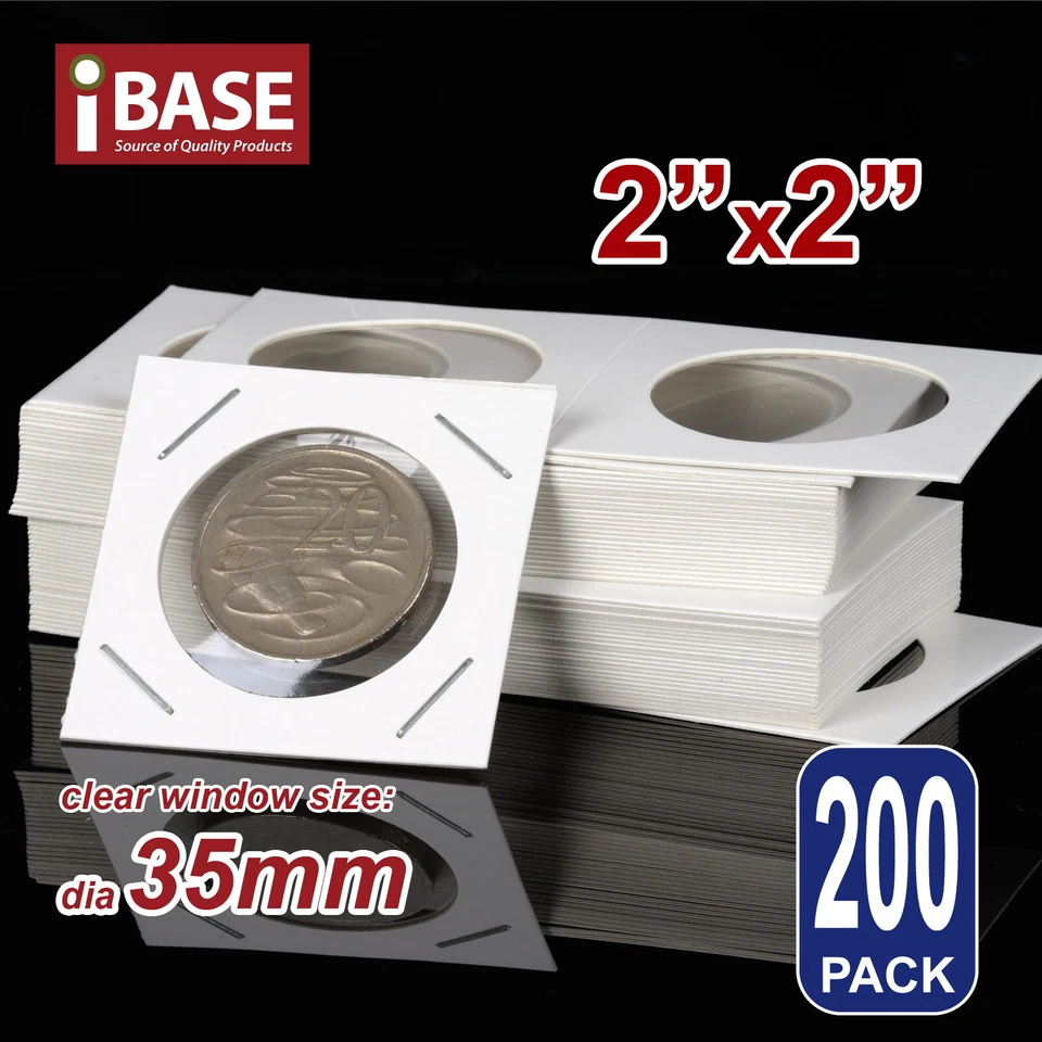 35 mm Coin Holder Flips Staple Cardboard 2x2 2" Storage Australian Display 200x - image 2 of 4