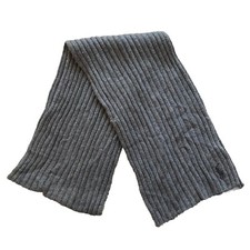 Polo Ralph Lauren Gray Wool Mens Scarf Gray Embroidered Pony Logo 77.5  Long