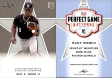 IRVIN R. WEEMS III 2020 LEAF PERFECT GAME NATIONAL SHOWCASE ROOKIE CARD #245