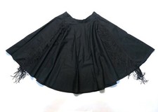 Vtg Western Black Fringe Skirt Women's S Small Vintage Rockabilly 1980s does 50s