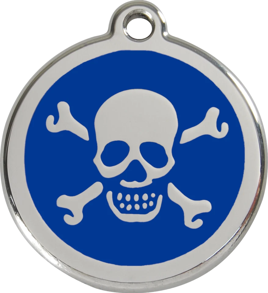 Steel Red Dingo Skull ID Charm Dog Tag Black Purple Blue Green Yellow Red Pink - Image 3 of 4