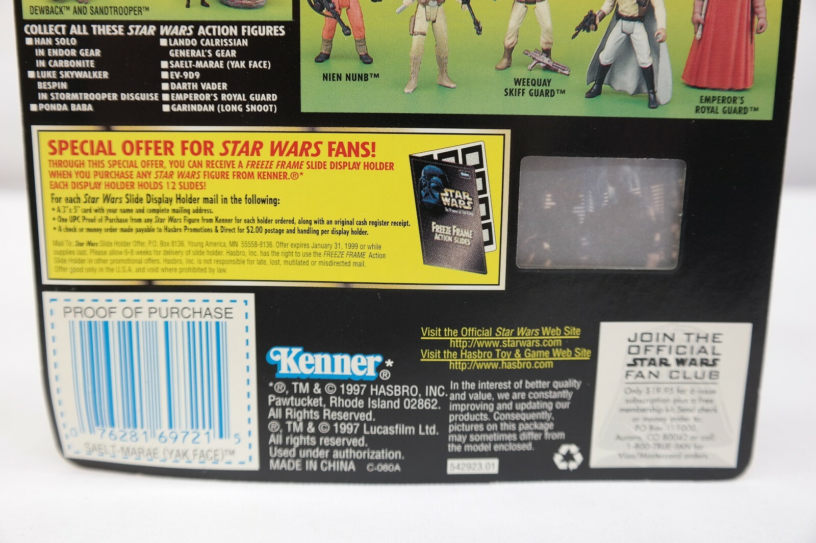 Saelt-Marae Yak Face Freeze Frame Star Wars Power of the Force Hasbro 1997 TY