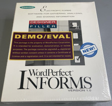New Box 1993 WordPerfect Informs Version 1.0 Windows Demo Eval Software NOS SEAL
