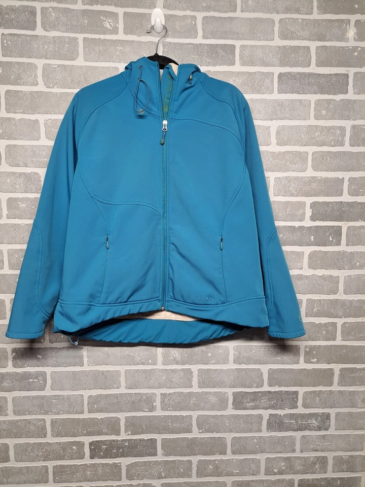 L.L Bean Womens Blue Coat Fleece Jacket Hoodie  Long Sleeve Full Zip XL - Image 2 of 4
