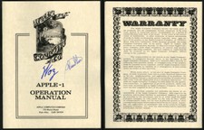 Steve Woz Wozniak Ron Wayne SIGNED Apple 1 I Computer Manual PSA/DNA AUTOGRAPHED