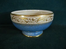 Copeland Spode Oaklea Pattern Y4999 Blue & Gold 4 7/8" Rice / Cranberry Bowl
