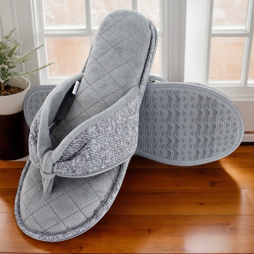 Women's Flip Flops Memory Foam House Slippers Velvet Lining Open Toe for Indoor - Picture 7 of 16