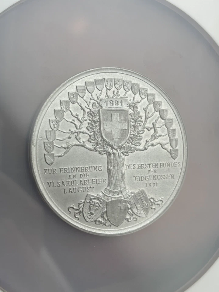 1891 Switzerland Confederation 600th Anniversary 50mm NGC MS- 64 - Image 4 of 4