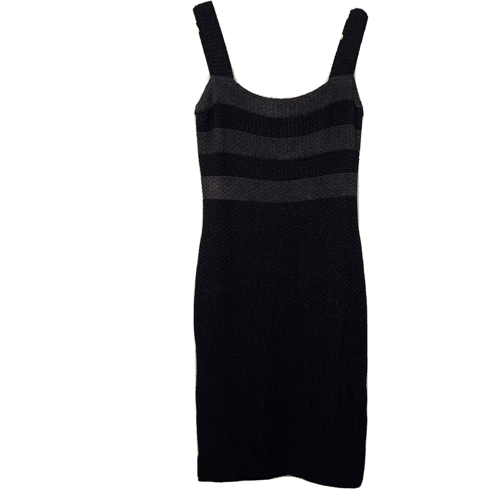 St. John Knit Sleeveless Tank Shift Dress Womens 4 Small Black Gray