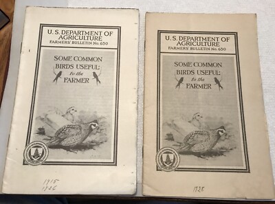 Vtg Dept Of AGR Farmers Bulletin #630 Some Common Birds Useful To Farmers L Of 2