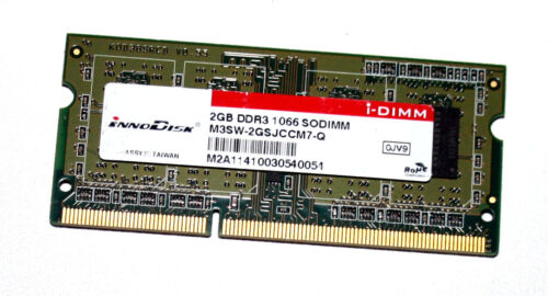 2 GB DDR3 RAM 204-pin SO-DIMM PC3-8500S  'InnoDisk M3SW-2GSJCCM7-Q' - Afbeelding 1 van 2