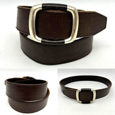 The Limited Brown Italian Leather Slide-Buckle Cinch Western Dress Belt Size S