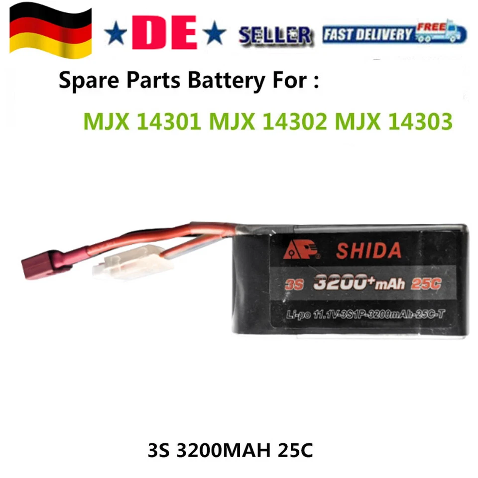 8x 3200mAh Lipo Akku 11,1V 25C T-Stecker für WLtoys MJX 14301 MJX 14302MJX 14303 - Bild 2 von 4