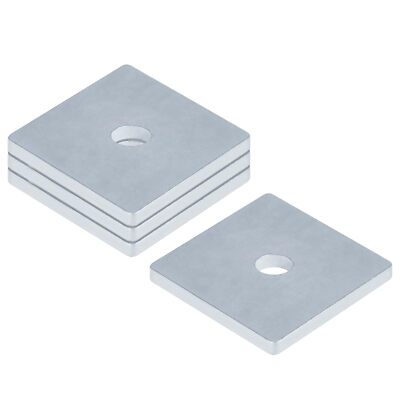 4 Pcs 4'' Square Plate Washers Galvanized Flat Plate Washer Accept 3/4'' Bolt 3...