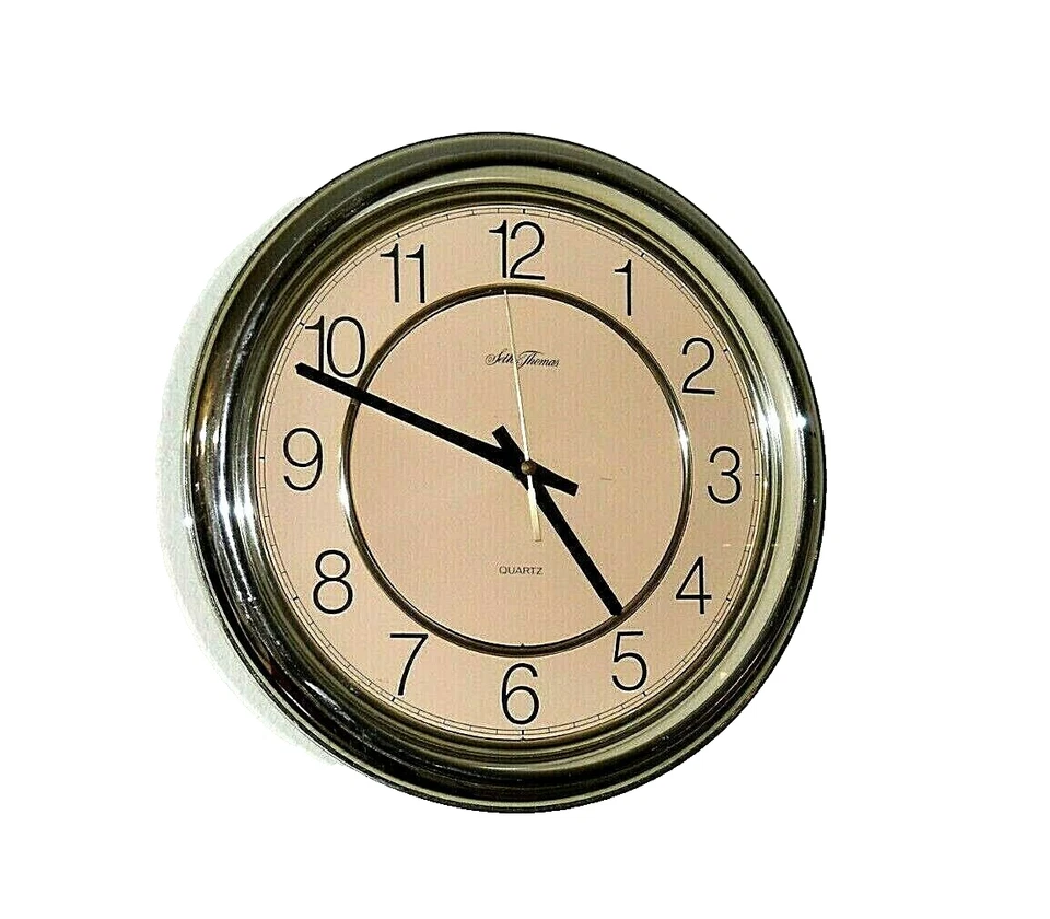 RELOJ DE COLECCIÓN SETH THOMAS 12" PRESIDENT MODELO 2468 L GRAN ESTILO OFICINA PROFESIONAL Foto 3 de 4