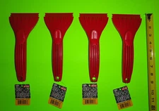 Lot of 4 RED Auto Car Windshield 9" x 4" Winter Hand Snow & Ice Chipper Scraper