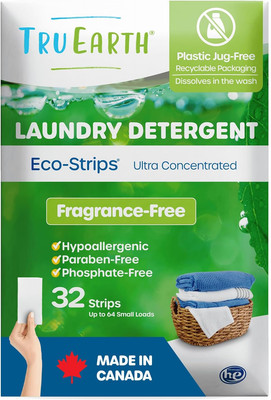 Tru Earth Compact Dry Laundry Detergent Sheets (Made in Canada), Unscented - up 
