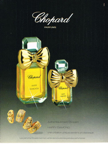 PUBLICITE ADVERTISING 084  1990  CHOPARD  parfum & bijoux HAPPY DIAMONDS - Photo 1/1