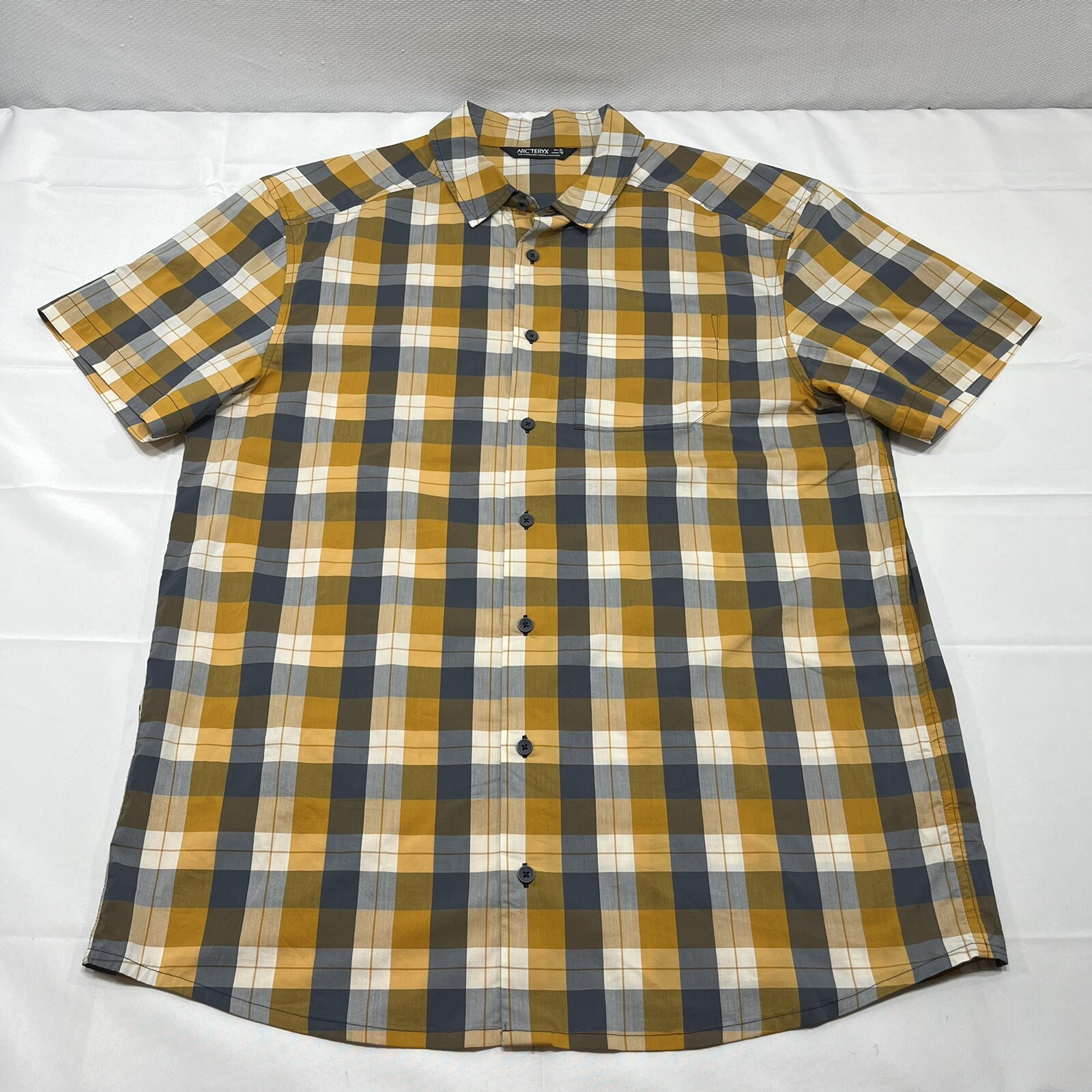 ARC'TERYX Arcteryx Camicia Uomo Taglia XL Bottoni Leggera Misto Cotone Plaid Multicolore